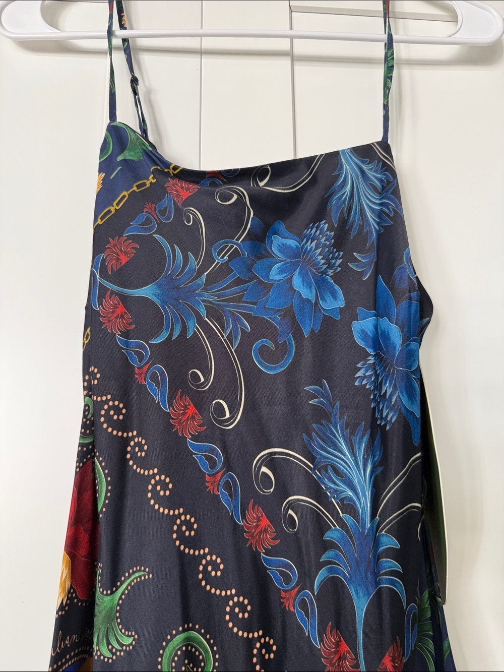 FARM Rio Black Maxi Slip Dress with Multicolor Floral Print - Picture 3 of 7
